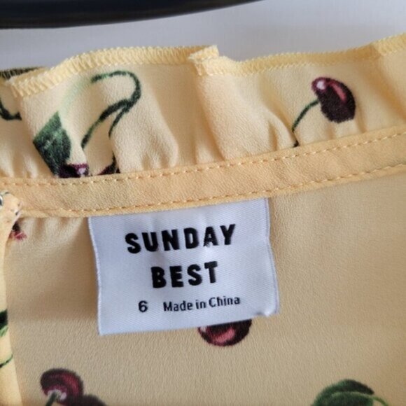 Aritzia Sunday Best Cher Yellow/Iris Bing Dress Size 6 - Picture 6 of 8